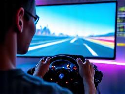 Player practicing racing game