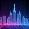 Neon city track icon